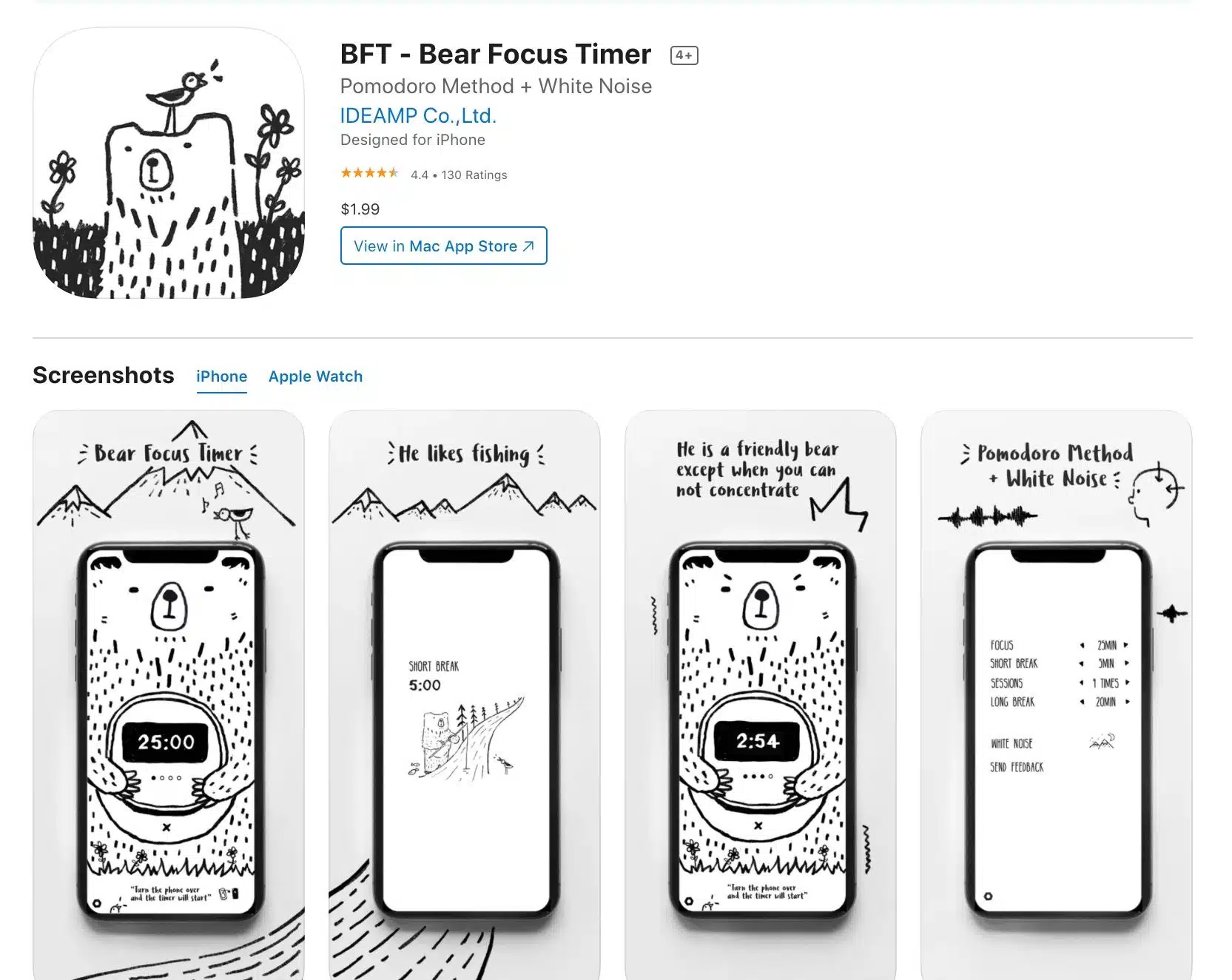 Bear Focus Timer App