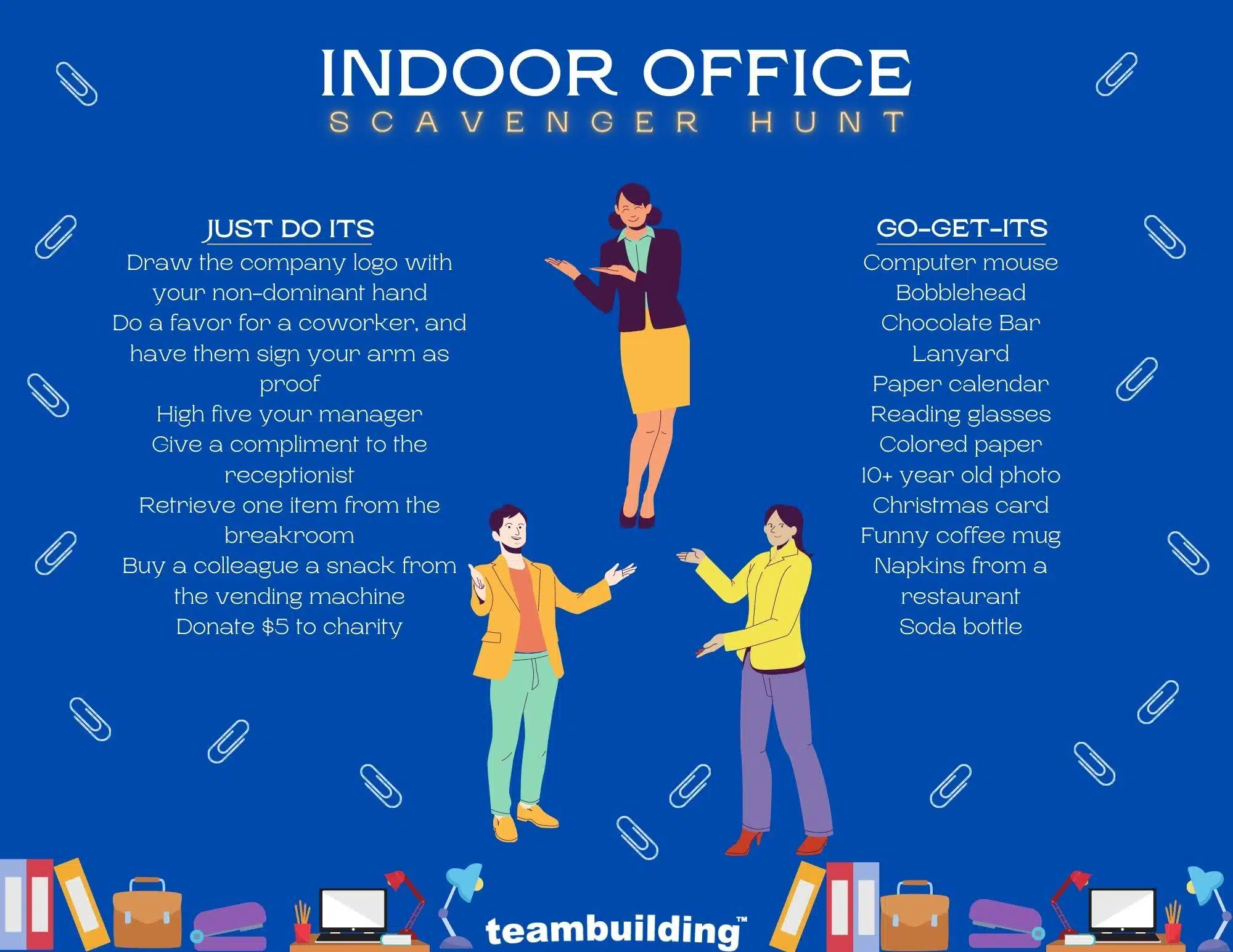 Indoor Office Scavenger Hunt game template