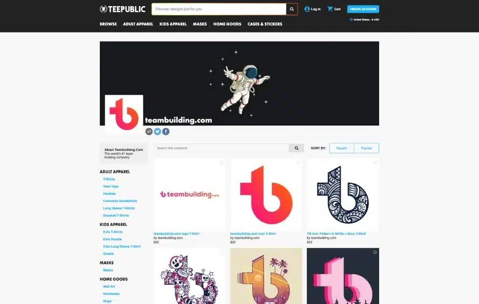 teepublic screen shot