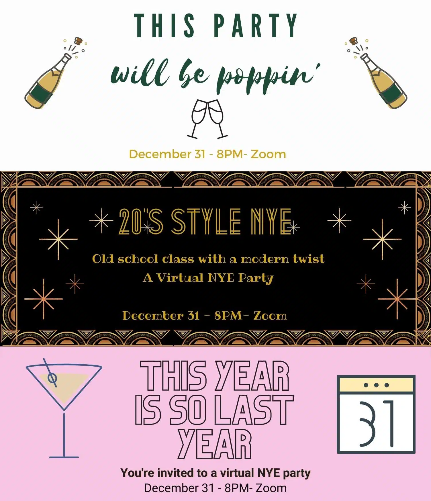 Virtual New Years invitations