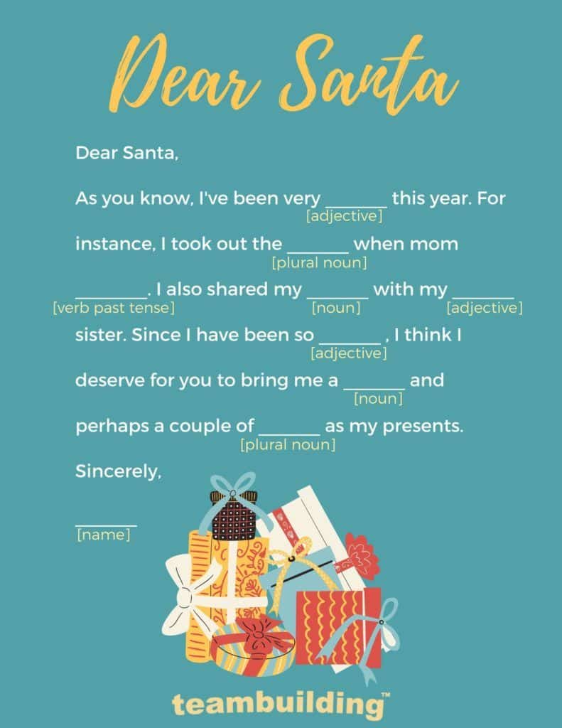 Zoom Christmas mad libs 1 dear santa