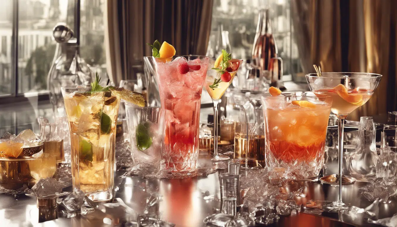 Photograph of classy, colorful cocktails